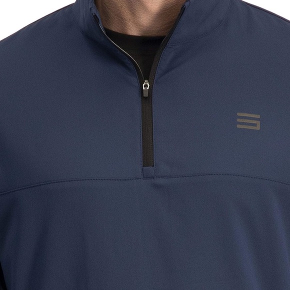 Three Sixty Six Men’s Vented, Dry Fit, 1/4 Zip Golf Jacket -(Navy) Size Large - Picture 6 of 13